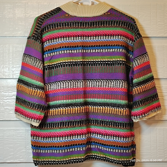 Anthropologie Maeve Ashbury Knit Open Front Cardigan Size Small COLORFUL RELAXED - Picture 10 of 10